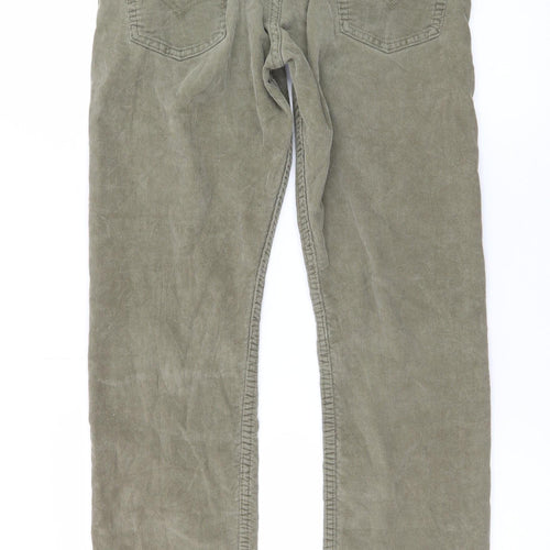 Levi's Men's Green Corduroy 514 Straight Trousers 30x32