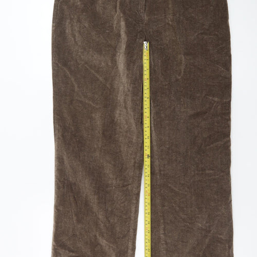 Northern Reflections Women Brown Corduroy Stretch Trousers Size 10 Regular