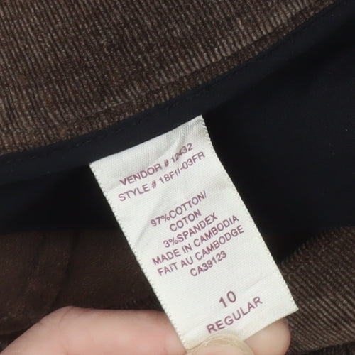 Northern Reflections Women Brown Corduroy Stretch Trousers Size 10 Regular