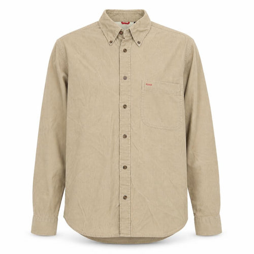Izod Men’s Beige Corduroy Long Sleeve Button-Up Shirt Size S