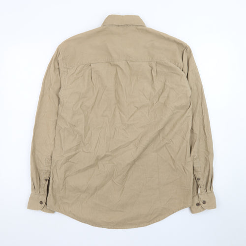 Izod Men’s Beige Corduroy Long Sleeve Button-Up Shirt Size S
