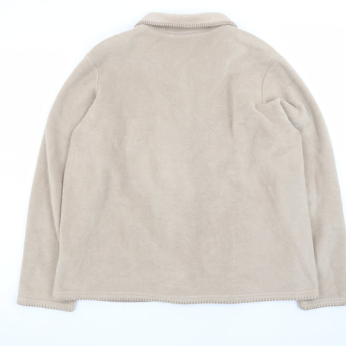 Marks and Spencer Womens Beige Fleece Button Jacket Size 18