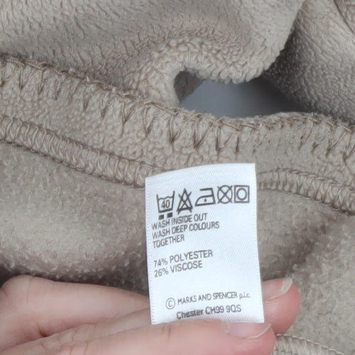 Marks and Spencer Womens Beige Fleece Button Jacket Size 18