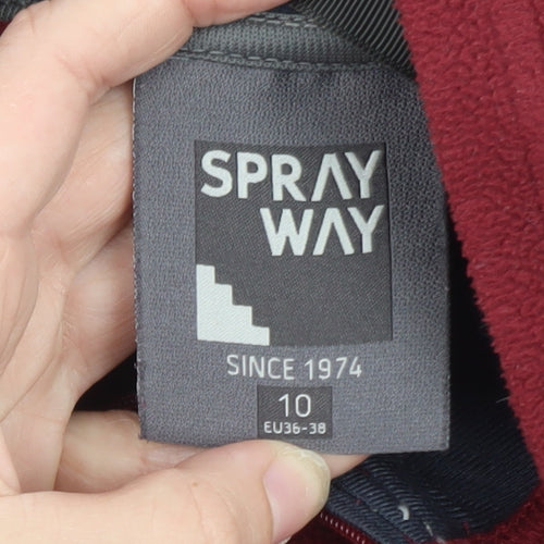 Sprayway Women's Red Fleece Full Zip Outdoor Jacket Size 10