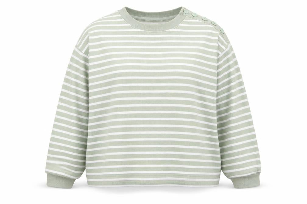 Front view of Marks & Spencer Women’s Green Striped Cotton jumper XL