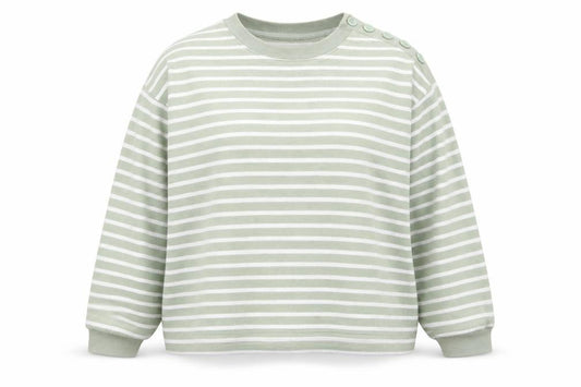 Front view of Marks & Spencer Women’s Green Striped Cotton jumper XL