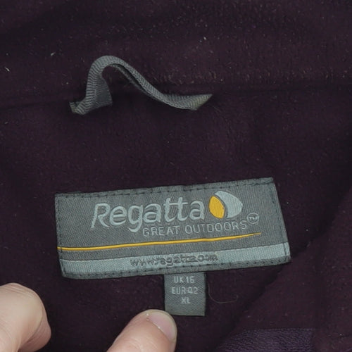 Regatta Women’s Purple Fleece Zip Jacket Size 16 Outdoor Full Zip