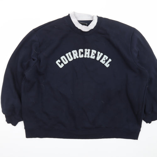 Threadbare Women Navy Courchevel Sweatshirt Size 24 Cotton Blend