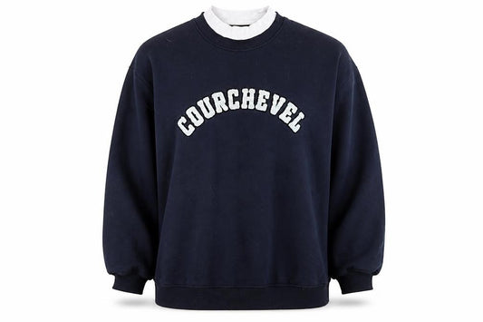Front view of Threadbare Women Navy Courchevel Sweatshirt, size 24, Cotton Blend