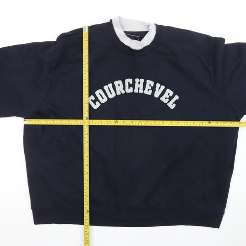 Threadbare Women Navy Courchevel Sweatshirt Size 24 Cotton Blend