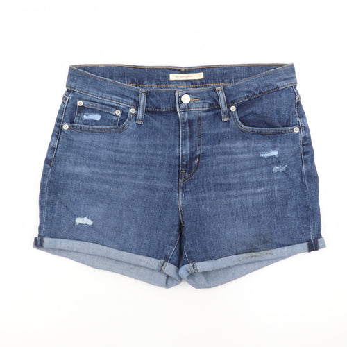 Levi's Women's Blue Denim Boyfriend Shorts Size 14 Stretch