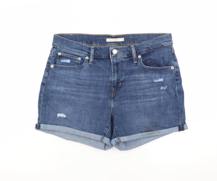 Levi's Women's Blue Denim Boyfriend Shorts Size 14 Stretch