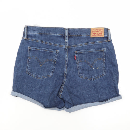 Levi's Women's Blue Denim Boyfriend Shorts Size 14 Stretch