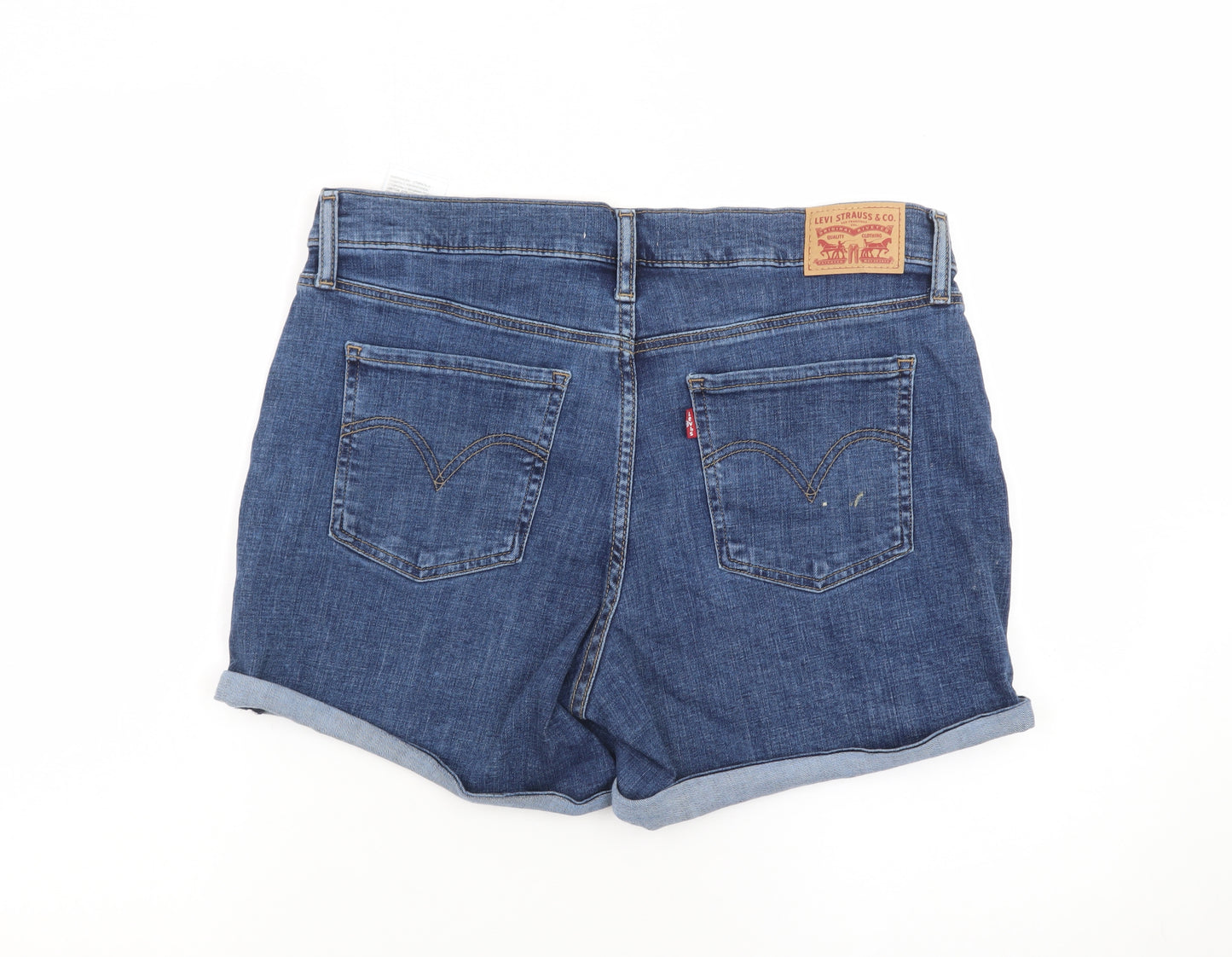 Levi's Women's Blue Denim Boyfriend Shorts Size 14 Stretch