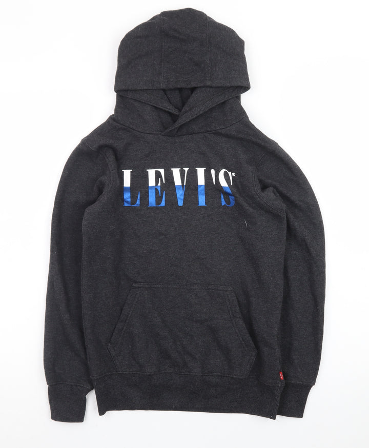 Levi's Boys Black Pullover Hoodie 12 Years Fleece Graphic Logo