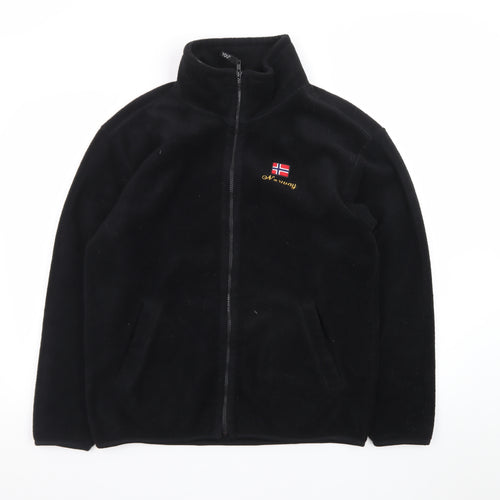 YOU Classic Men's Black Fleece Full Zip Mid-Length Jacket M