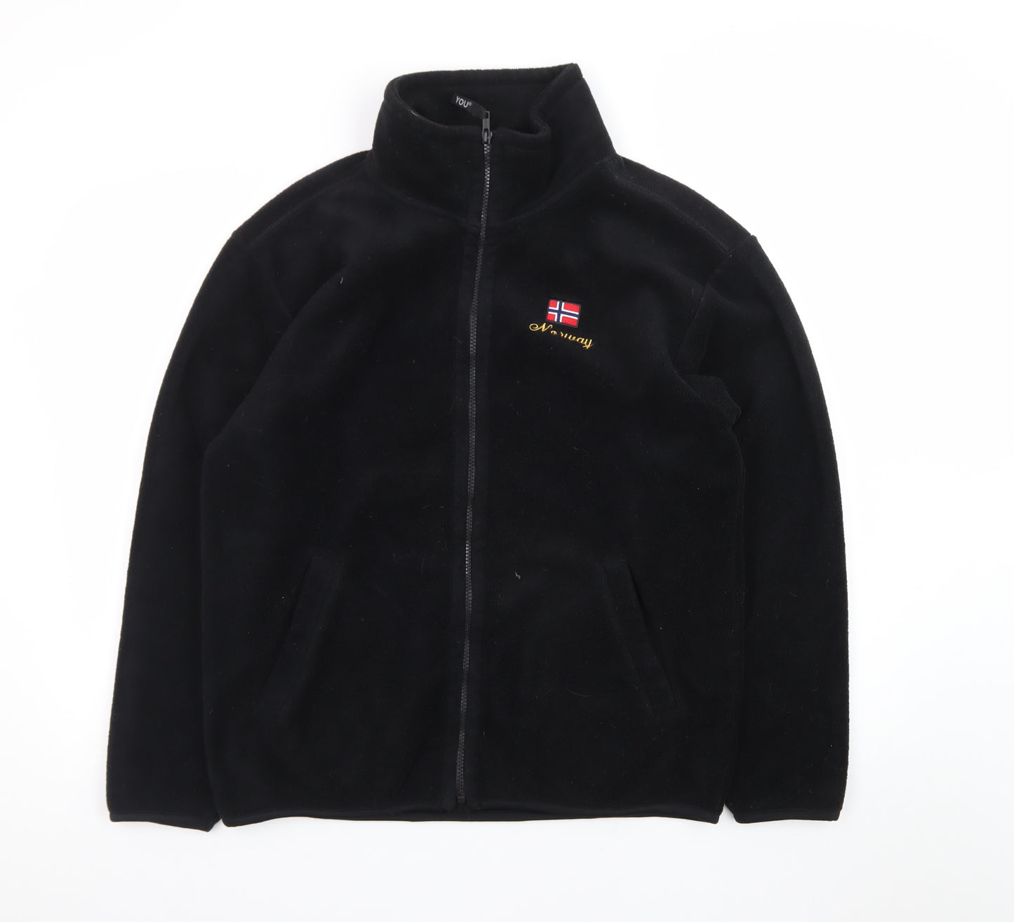 YOU Classic Men's Black Fleece Full Zip Mid-Length Jacket M
