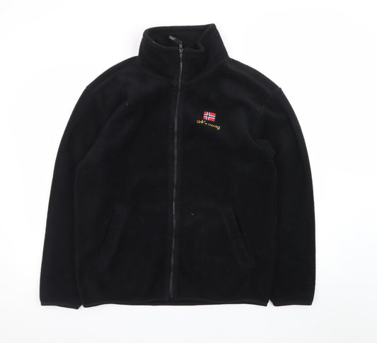 YOU Classic Men's Black Fleece Full Zip Mid-Length Jacket M
