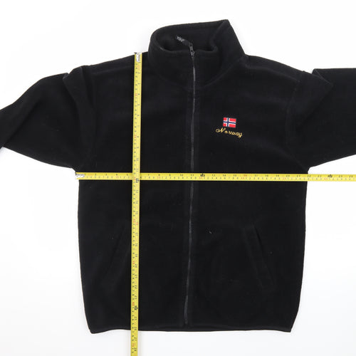YOU Classic Men's Black Fleece Full Zip Mid-Length Jacket M