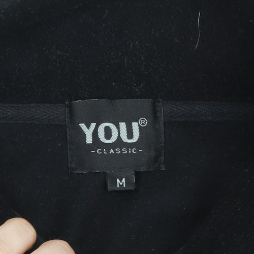 YOU Classic Men's Black Fleece Full Zip Mid-Length Jacket M