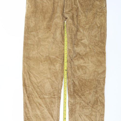 Woolrich Men's Beige Corduroy Pleated Trousers 34W 34L