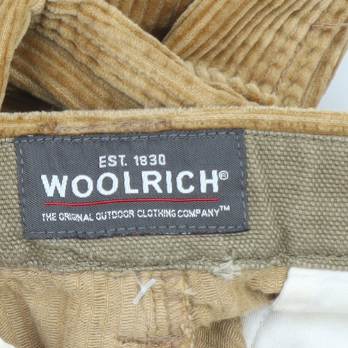 Woolrich Men's Beige Corduroy Pleated Trousers 34W 34L