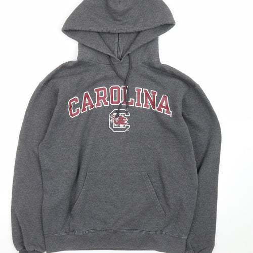 Champion Men's Grey Pullover Hoodie Medium Graphic Fleece