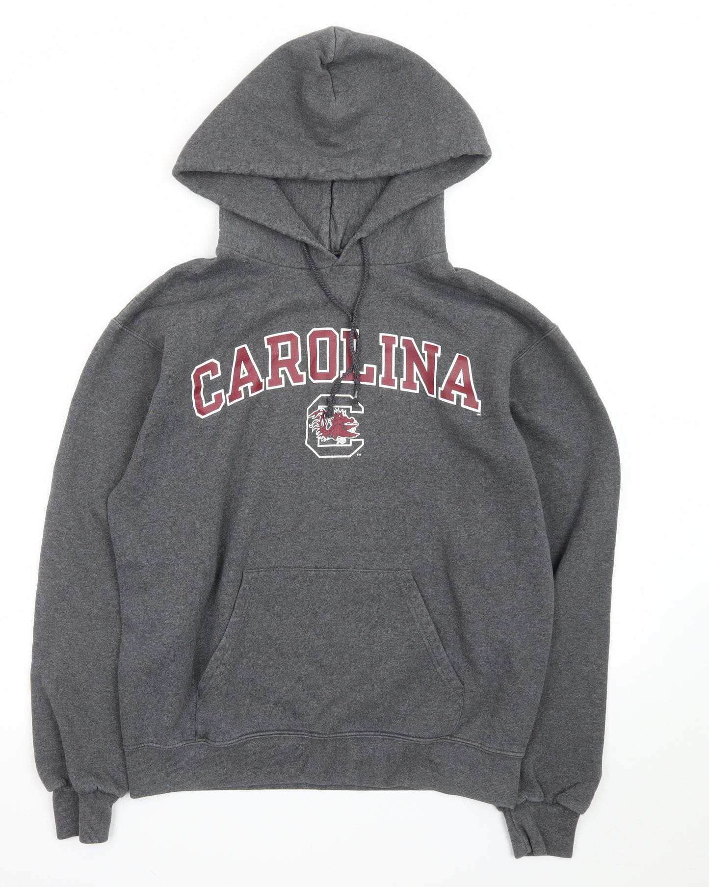 Champion Men's Grey Pullover Hoodie Medium Graphic Fleece