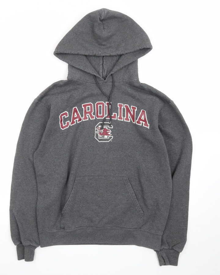 Champion Men's Grey Pullover Hoodie Medium Graphic Fleece