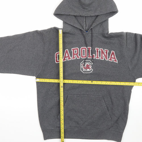 Champion Men's Grey Pullover Hoodie Medium Graphic Fleece