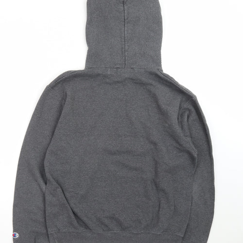 Champion Men's Grey Pullover Hoodie Medium Graphic Fleece
