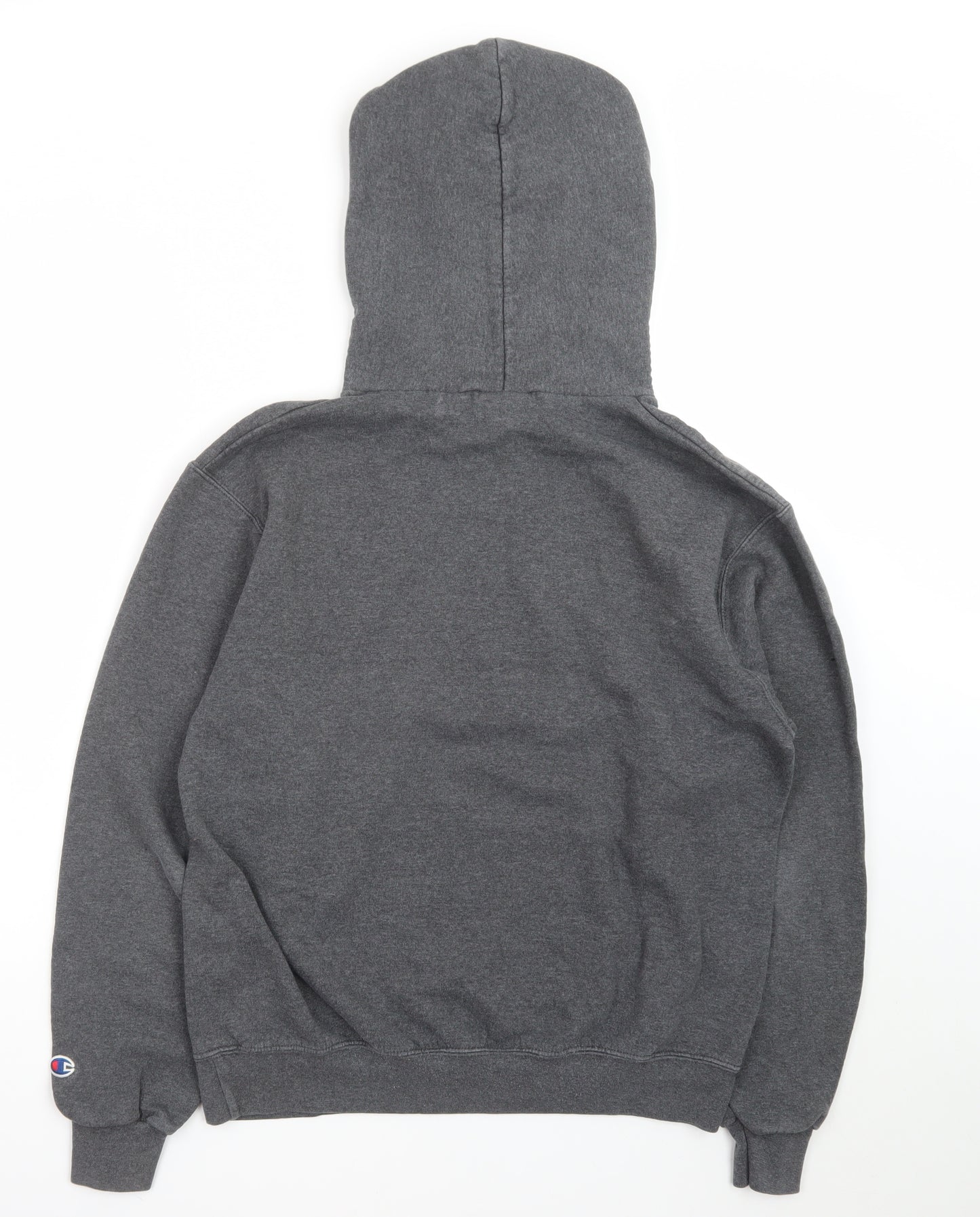 Champion Men's Grey Pullover Hoodie Medium Graphic Fleece
