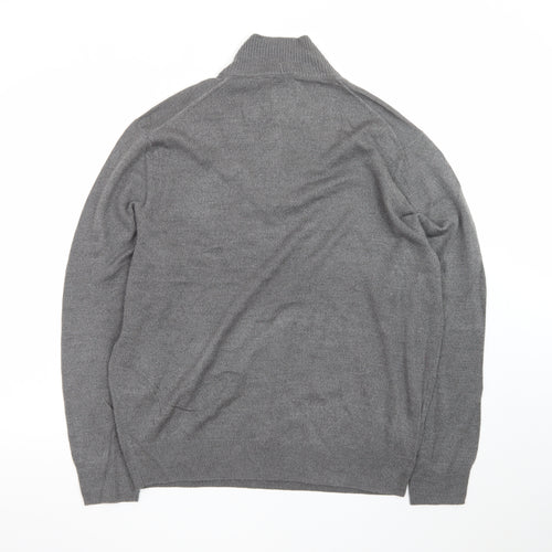 Dockers Men’s Grey 1/4 Zip High Neck Knit Jumper Size L