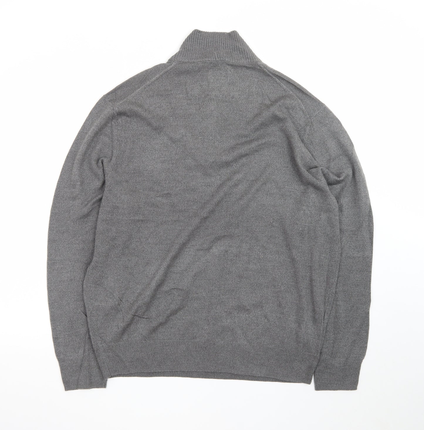 Dockers Men’s Grey 1/4 Zip High Neck Knit Jumper Size L
