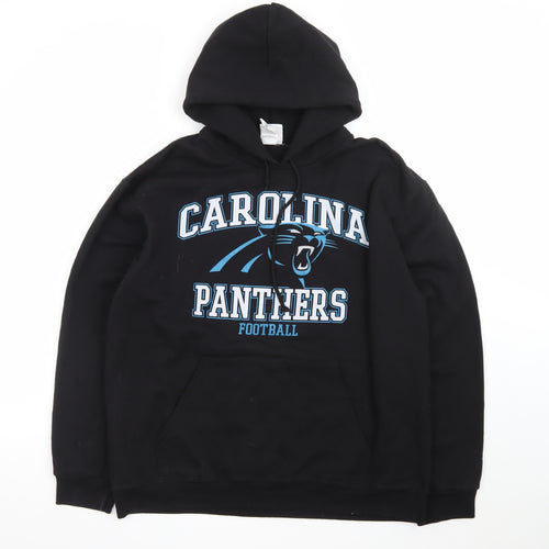 NFL Team Apparel Men's Black Carolina Panthers Pullover Hoodie L