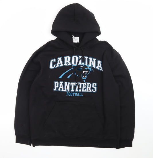 NFL Team Apparel Men's Black Carolina Panthers Pullover Hoodie L