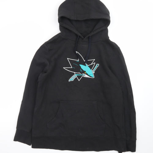 Fanatics Mens Black Sports Graphic Pullover Hoodie Size L
