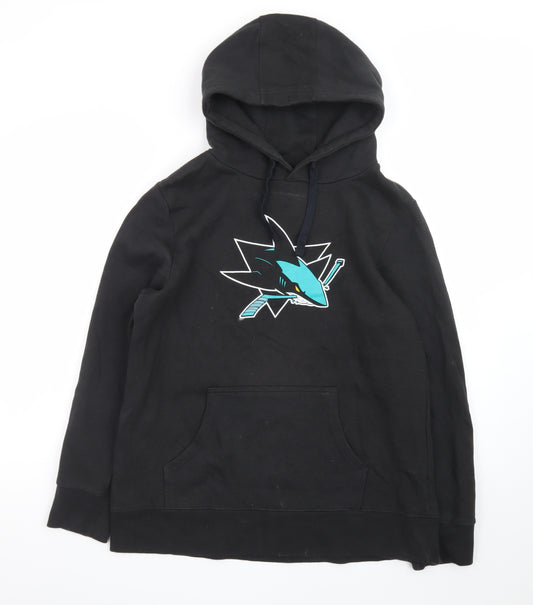 Fanatics Mens Black Sports Graphic Pullover Hoodie Size L