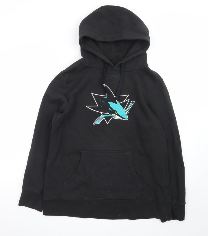 Fanatics Mens Black Sports Graphic Pullover Hoodie Size L