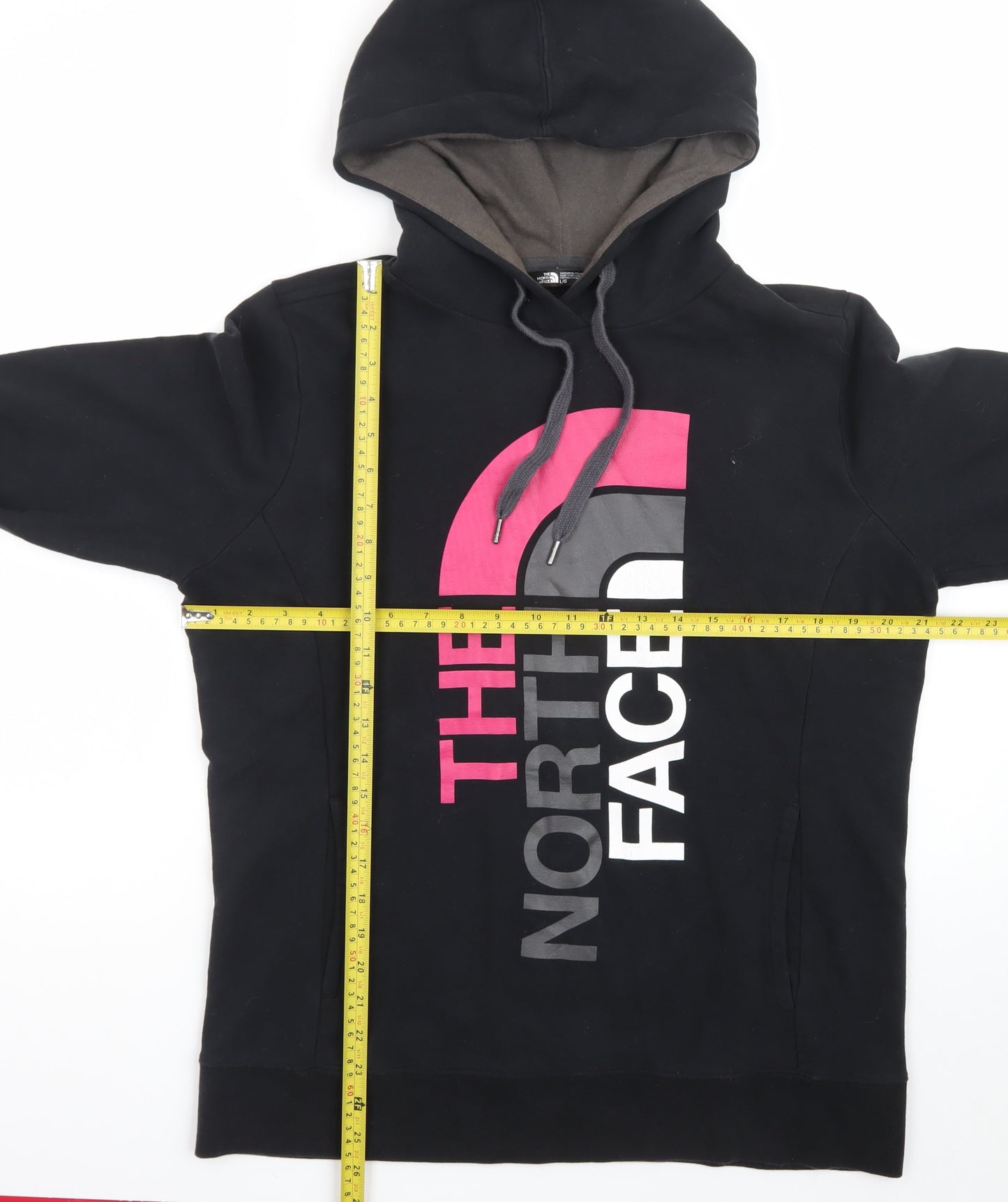 The North Face Womens Black Pullover Hoodie L Logo Hooded Sweatshirt