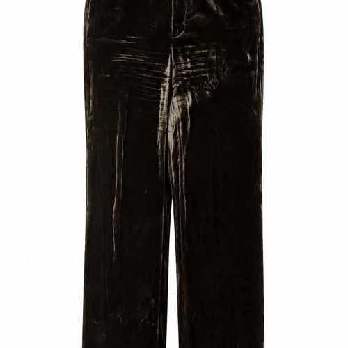 Zara Womens Brown Velvet Wide Leg Trousers Size L