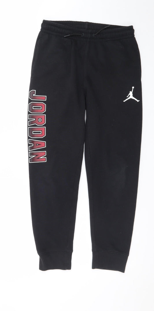 Jordan Boys Black Medium 10-12 Years Jogger Sweatpants with Logo