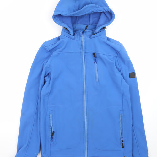 INDIGO JEANS CODE Men's Blue Softshell Hooded Jacket Size S
