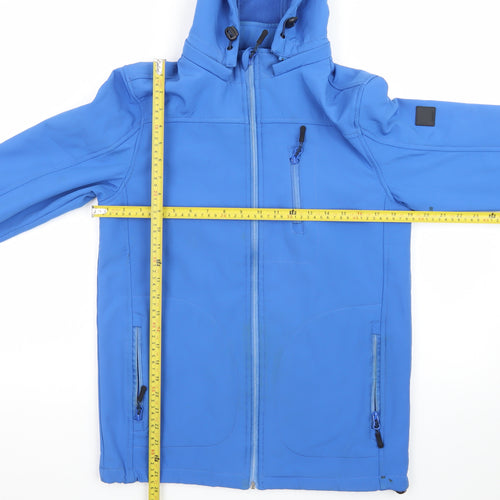 INDIGO JEANS CODE Men's Blue Softshell Hooded Jacket Size S