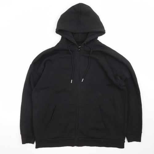 boohoo Men's Black Full Zip Hoodie Size M Regular Fit