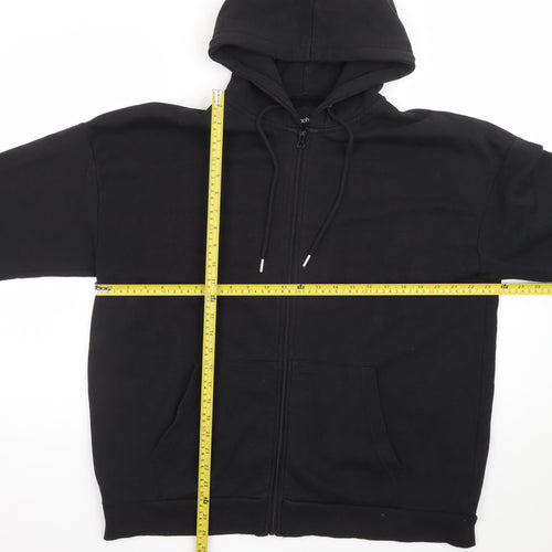 boohoo Men's Black Full Zip Hoodie Size M Regular Fit