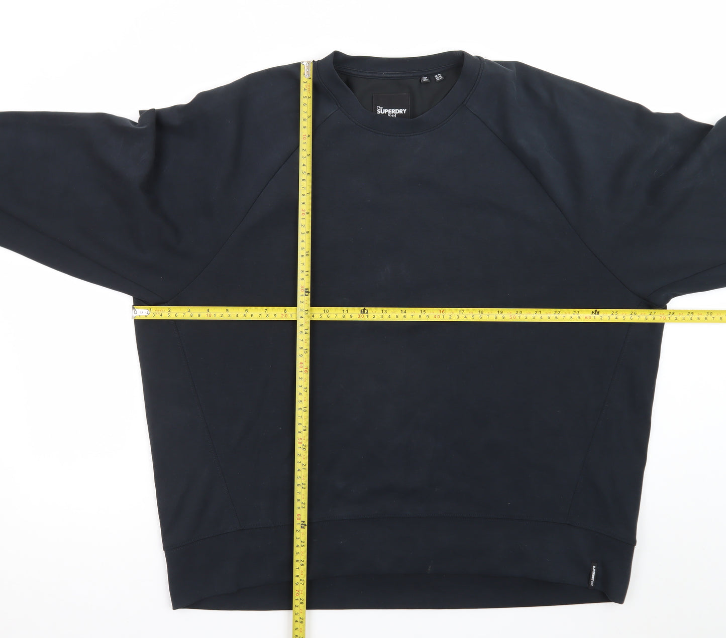 Superdry Men's Black Cotton Blend Pullover Sweatshirt Size L