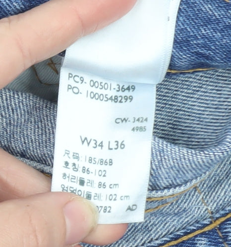 Levi's 501 Men's Blue Denim Straight Jeans W34 L36