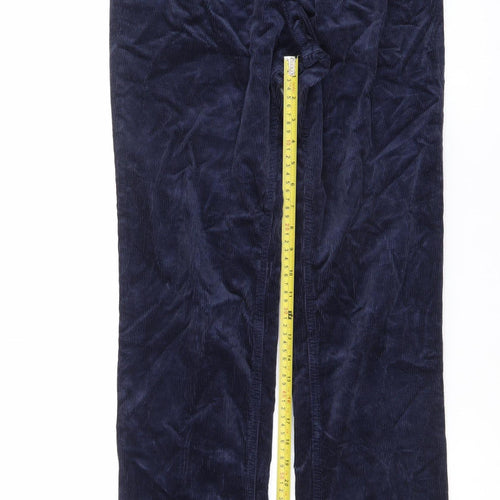 Marks and Spencer Women's Navy Corduroy Straight Trousers Size 8