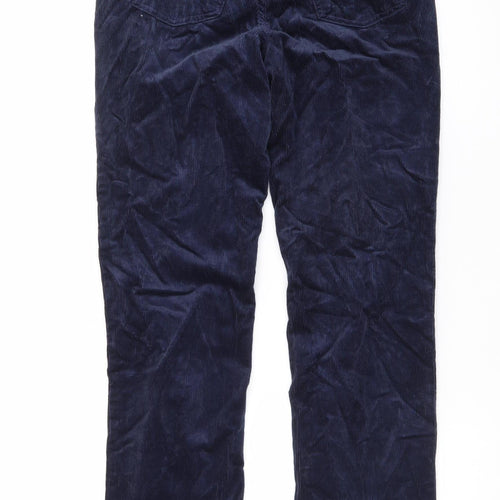 Marks and Spencer Women's Navy Corduroy Straight Trousers Size 8